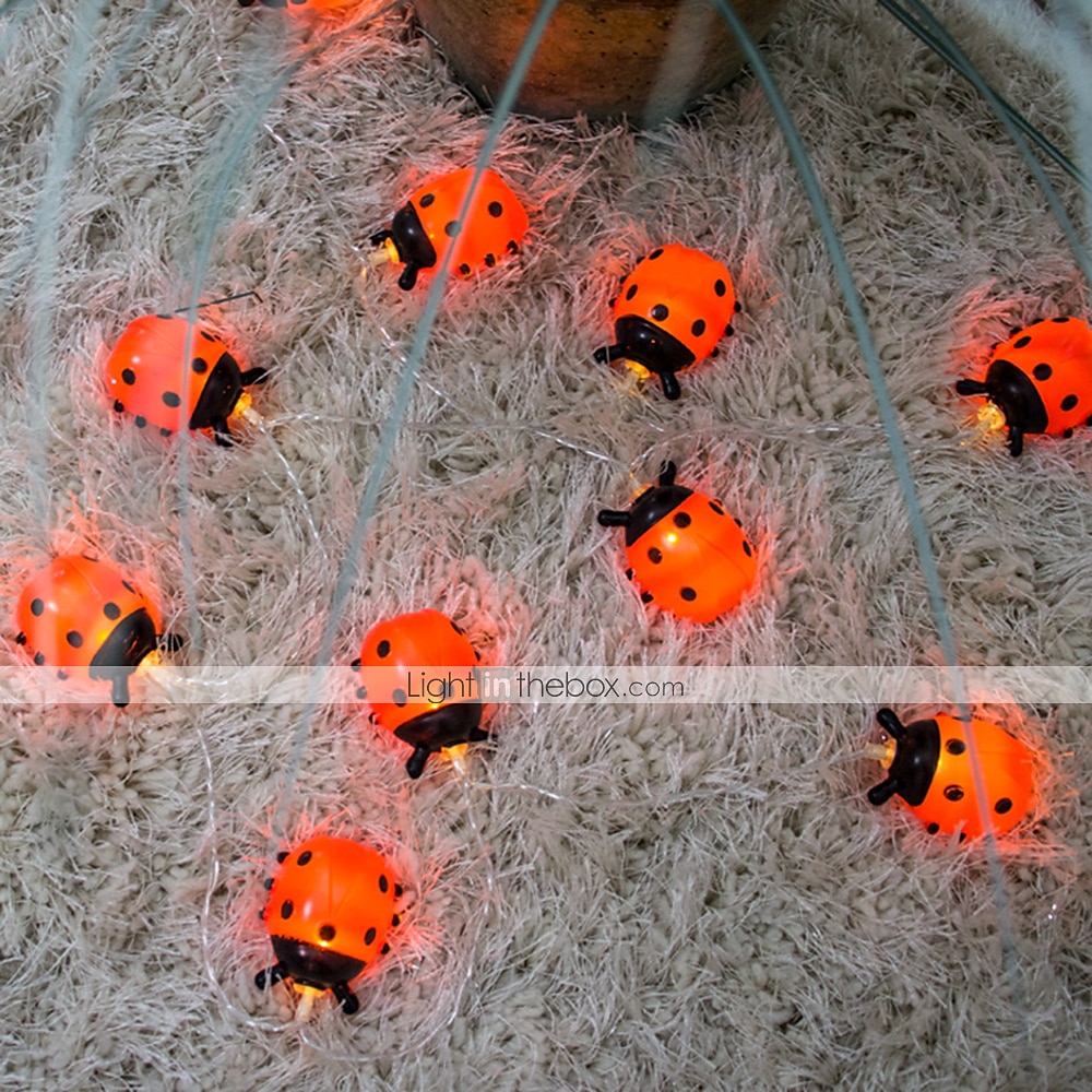 coccinelle luci stringa led luce fata 3 m 20 led 1.5 m 10 led alimentato a batteria giardino esterno recinzione natale halloween ghirlanda vacanza decorativa del 2025 a $13.99 –P3