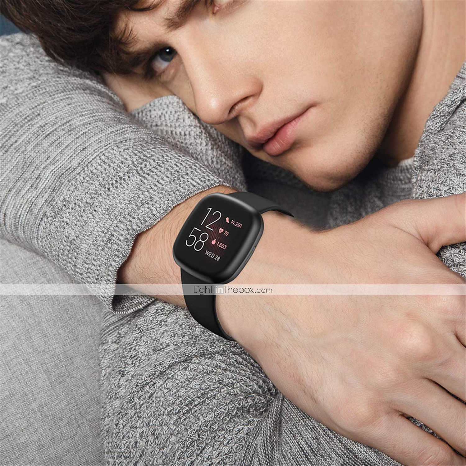 Correa de Smartwatch Compatible con Fitbit Versa 3 Sense Silicona Reloj inteligente Correa Elástico Transpirable Correa Deportiva Reemplazo Pulsera 2025 - $9.99 –P11