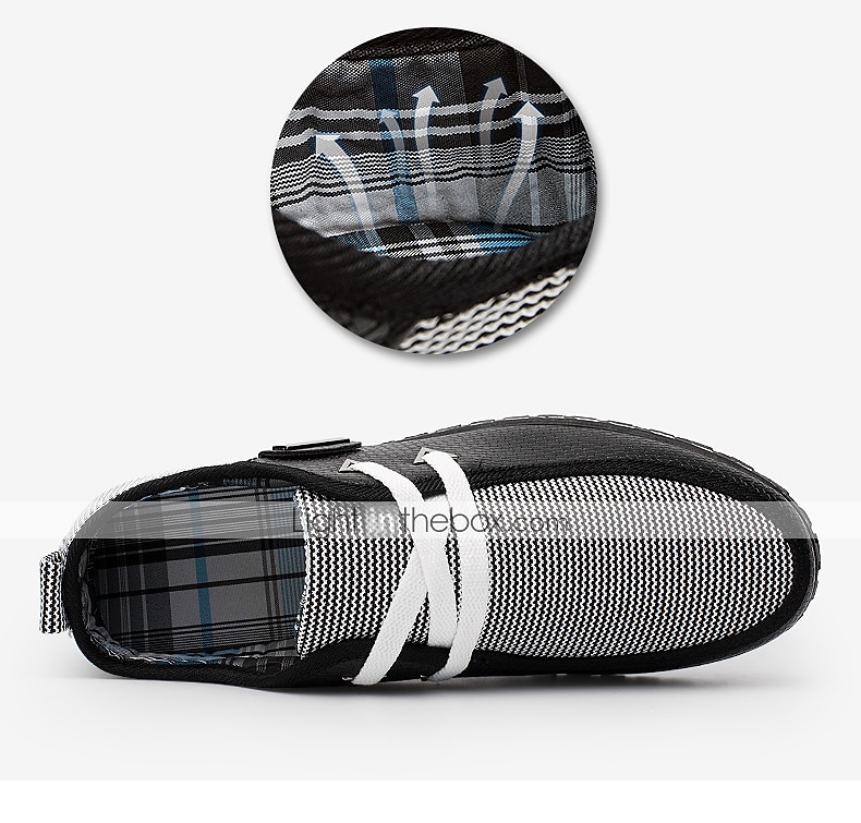 schwarz-weiße gewebte Slip-On-Freizeitschuhe für Herren für Komfort und Stil 2025 - $32.99 –P4