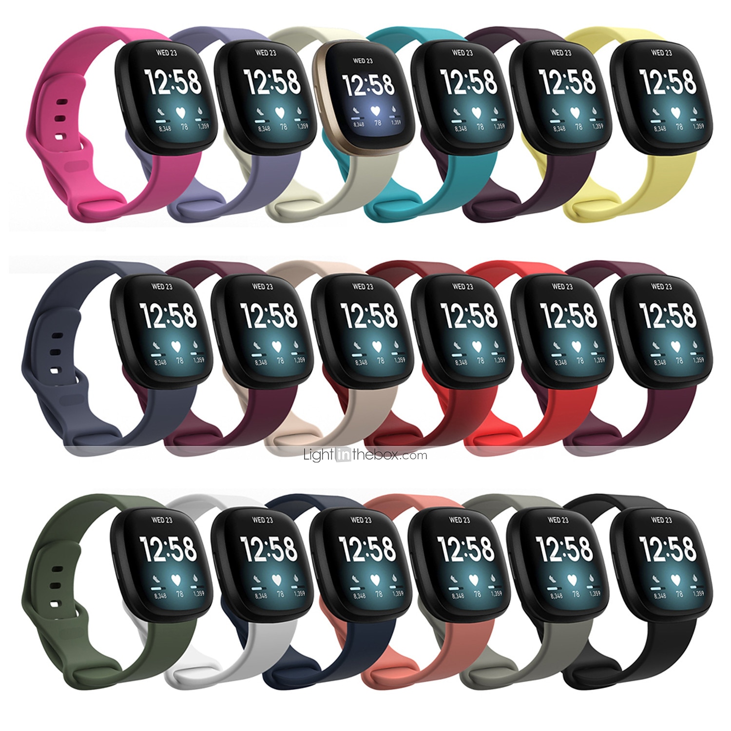 Correa de Smartwatch Compatible con Fitbit Versa 3 Sense Silicona Reloj inteligente Correa Elástico Transpirable Correa Deportiva Reemplazo Pulsera 2025 - $9.99 –P1