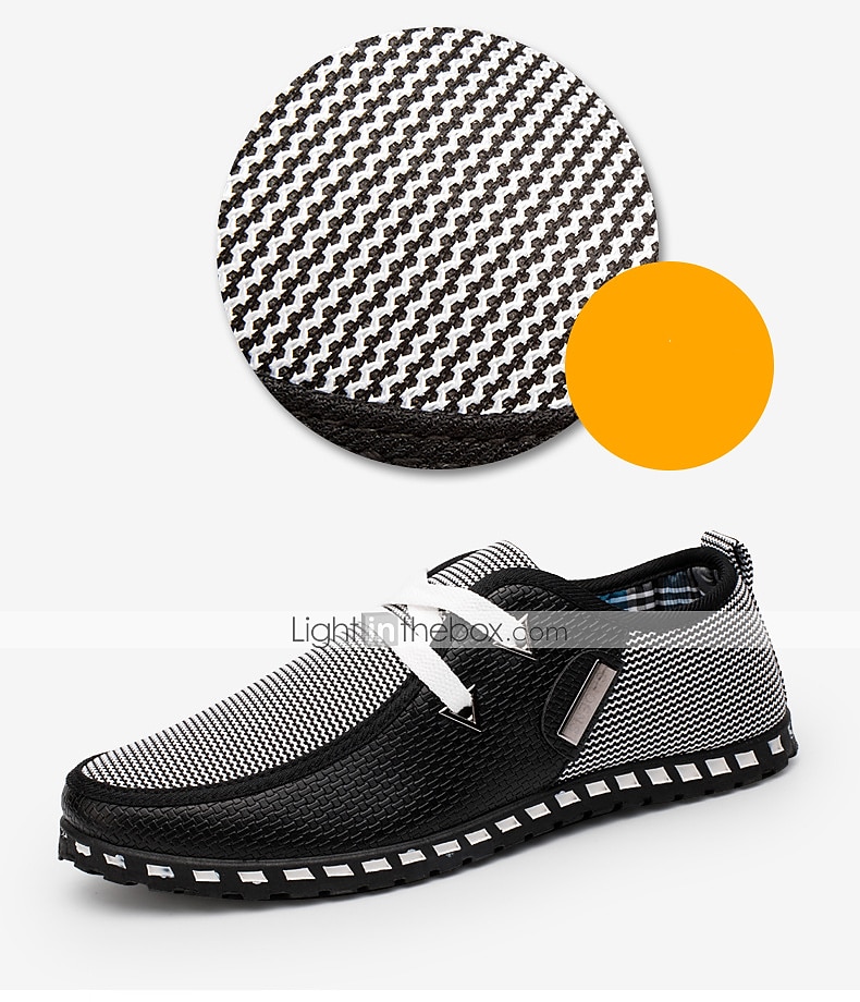 schwarz-weiße gewebte Slip-On-Freizeitschuhe für Herren für Komfort und Stil 2025 - $32.99 –P3