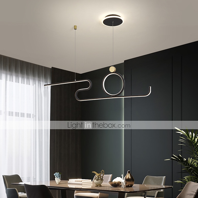90 cm LED Pendant Light Nordic Island Style Extremely Simple Modern Gold Black Atmosphere Personality Dining Table Long Bar Taipei European Office Restaurant 2025 - $299.99 –P11