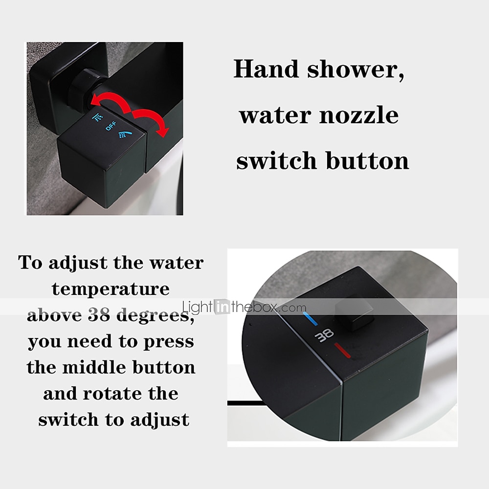 Bathtub Faucet Black Wall Mounted, Bathroom Faucet Bath Roman Tub Filler Mixer Tap Brass, 2 Hole Sprayer with Cold Hot Water Hose 2025 - AU $582.39 –P2