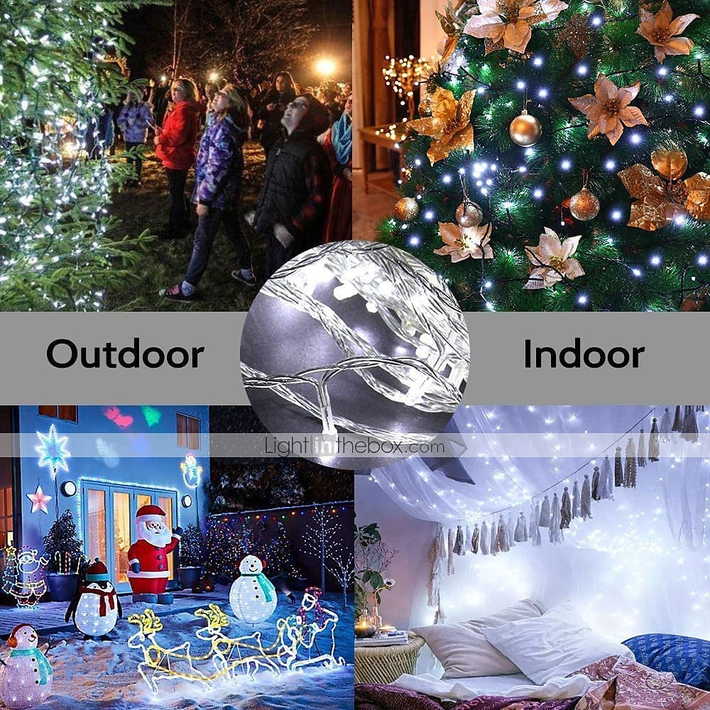 led lichtslingers 800 leds 400 leds 300 leds 200 leds 100 leds plug in lichtslingers 8 modi waterdicht binnen buiten kerstboom bruiloftsfeest slaapkamer decoraties eu stekker 220-240v en ons stekker 2025 - $15.99 –P4