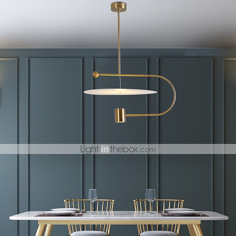 45 cm Gold Pendant Light Nordic Style Geometric Shapes Single Design Artistic Linear Bowl Metal Electroplated 110-120V 220-240V 2025 - $299.99 –P1