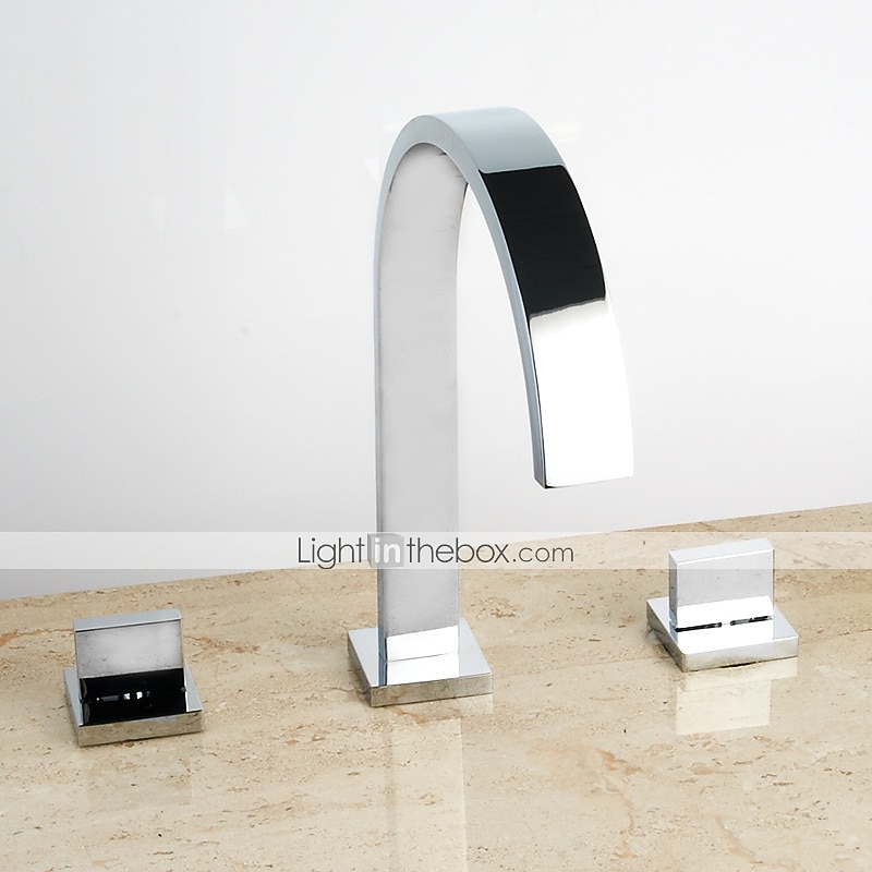 Two Handles Three Holes Bathtub Faucet - Contemporary Chrome Roman Tub Ceramic Valve Bath Shower Mixer Taps 2026 - E£10477.01 –P7