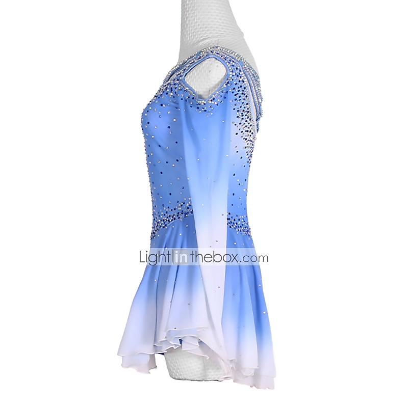 Kunstschaatsjurk Dames Voor meisjes Schaatsen Jurken Outfits Zwart Wit Roze Lapwerk Asymetrische zoom Netstof Spandex Hoge Elasticiteit Opleiding Oefenen Wedstrijd Kunstschaatskleding Kristal 2026 - $168.99 –P5