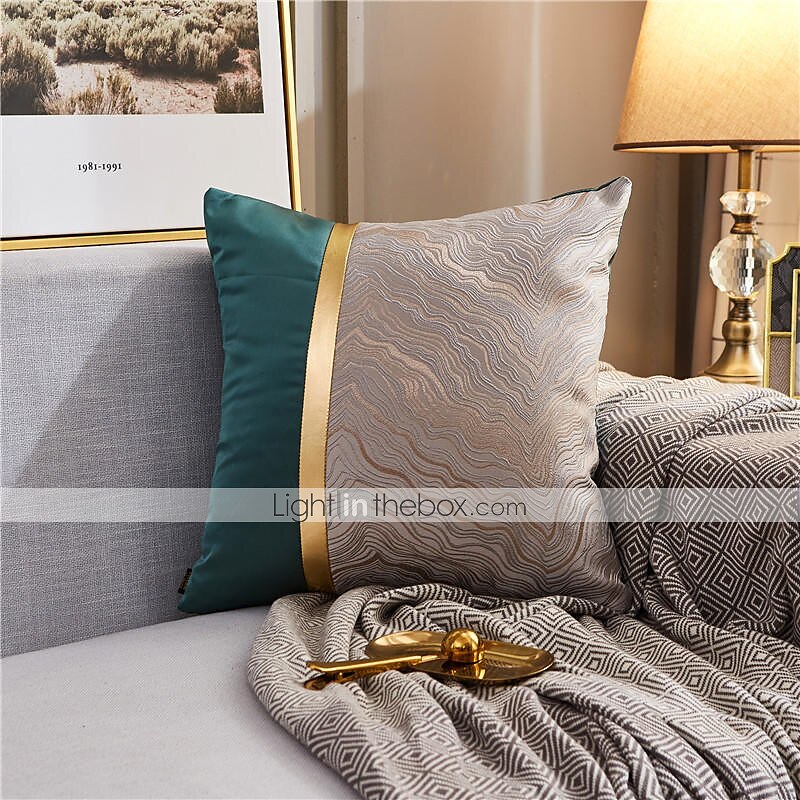 Almofadas decorativas textura cor combinando linha dourada jacquard bordado capa de almofada sala de estar quarto sofá capa de almofada almofada ao ar livre para sofá cama cadeira de 2025 por $19.99 –P9