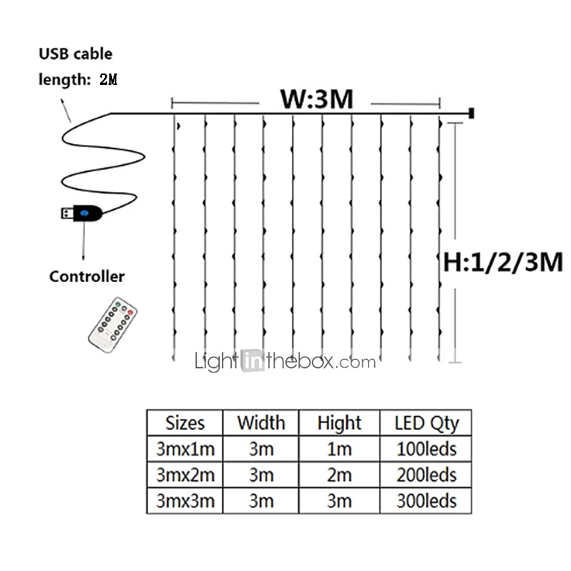 2025年 エレガントなウェディング レセプション パーティー 3mx3m 3mx2m USB LED カーテン ストリング ライト リモコン フェアリー ライト 新年 クリスマス バレンタインデー 屋外 ウェディング ホーム デコレーション  コレクション – $16.99 –P10