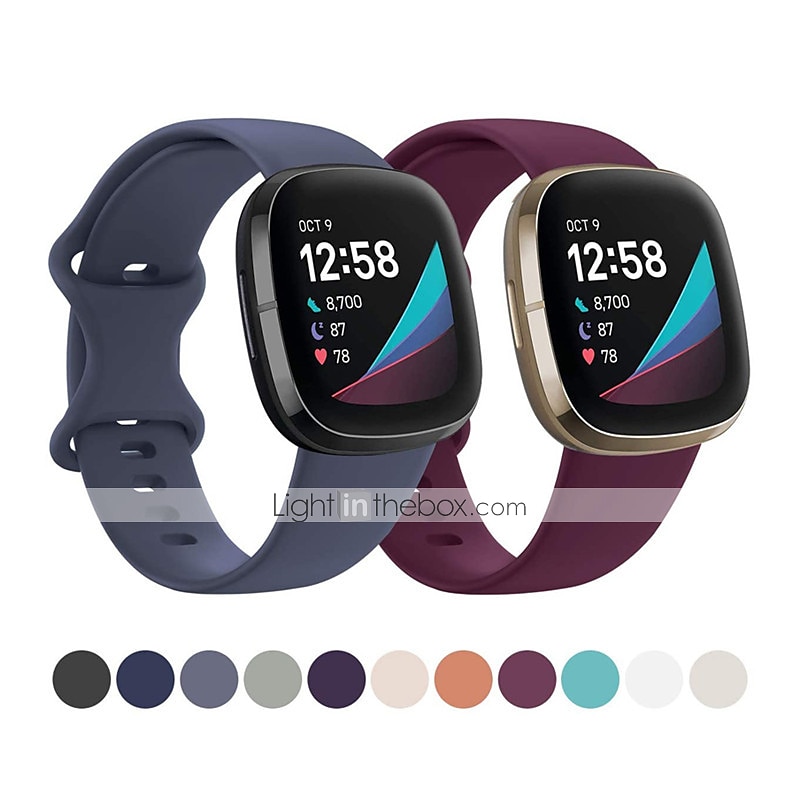 Klockarmband för Fitbit Versa 3 Sense Silikon Ersättning Rem Andningsfunktion Sportband Armband 2025 - $9.99 –P3