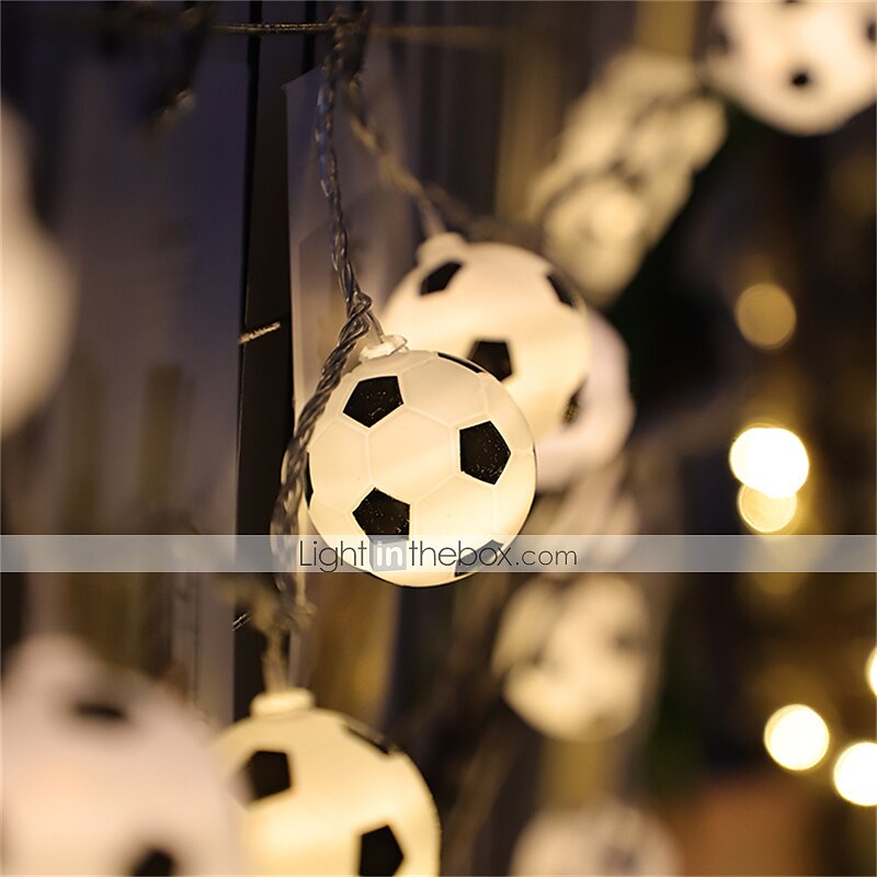 Fairy Lights LED String Lights Battery Indoor 3.5M 20 Pcs Cotton Ball String Lights White Xmas Fairy Lights Starry Wall Light Wedding Party Home Christmas Decoration