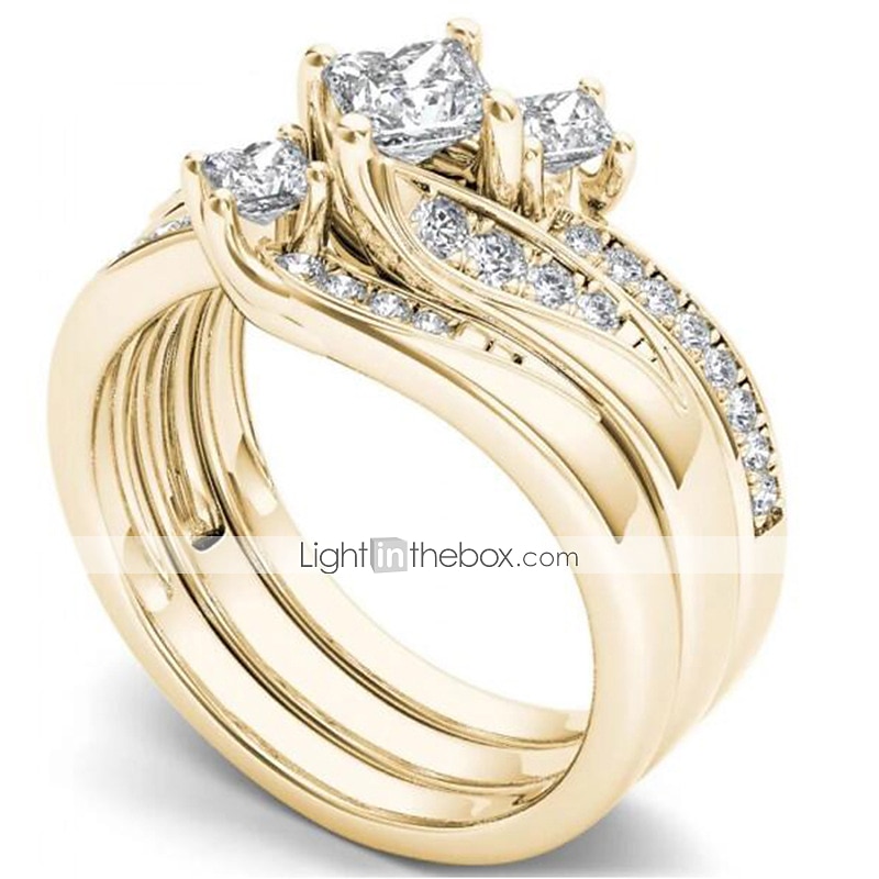 3buc Band Ring Inel For Pentru femei Cadou Bal Dată Ștras Aliaj 2025 - $11.99 –P5