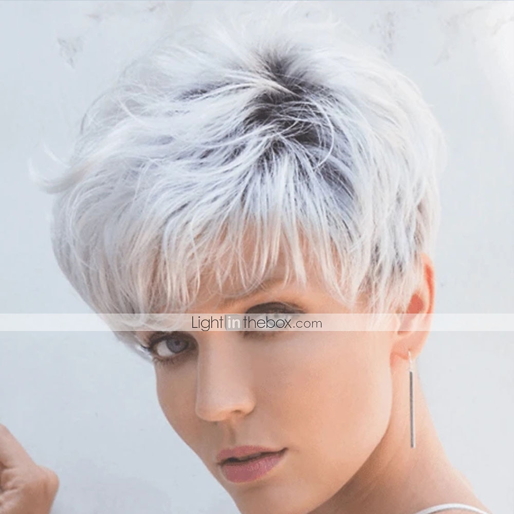 parrucche bianche per le donne parrucca sintetica arricciatura sciolta breve bob parrucca corta grigio argento capelli sintetici design alla moda da uomo fresco squisito argento nero partito del 2025 a $28.99 –P2