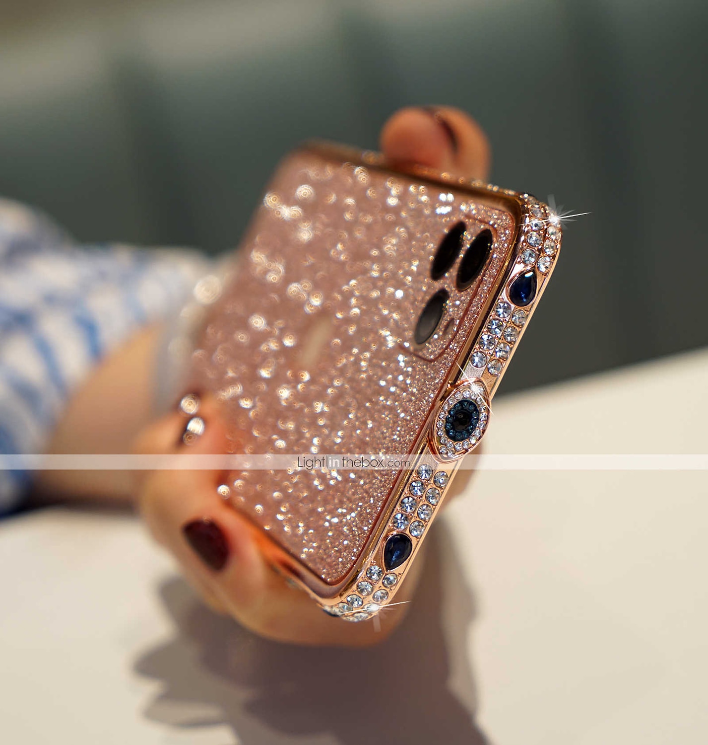Handy Hülle Handyhüllen Für iPhone 14 Pro Max Plus 13 12 11 Pro Max Rückseite Shutzrahmen  Stoßfest Einfarbig Strass Metall 2026 - $21.99 –P11