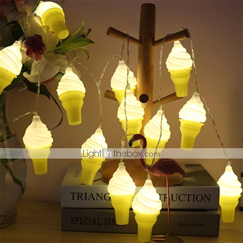 Ice Cream 3D Lamp Fairy String Lights Garland LED String Lights Outdoor Children's Party Decoration Bedroom 2025 - $13.49 –P4