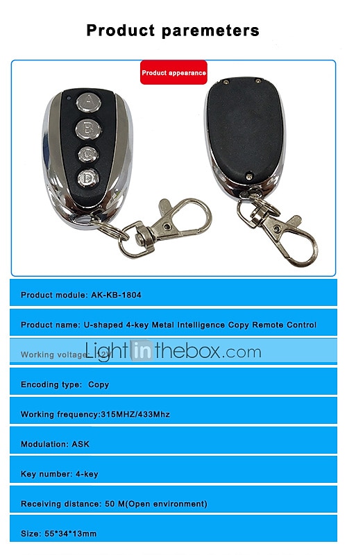 Universal 433.92Mhz Cloning Gate for Garage Door Remote Control Switch opener Cloning 4 key Auto Car Rolling Code gate remote control duplicator 2025 - $12.99 –P10