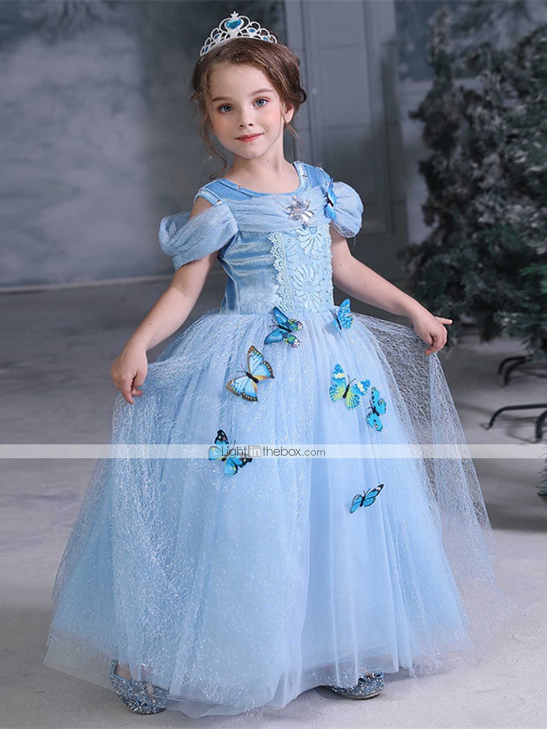 Askepott Eventyr Prinsesse Kjoler Blomsterpikekjole Jul A-linje Merke feriekjole Film-Cosplay for Jente Barne Bryllup Bryllupsgjest 2025 - $39.99 –P10