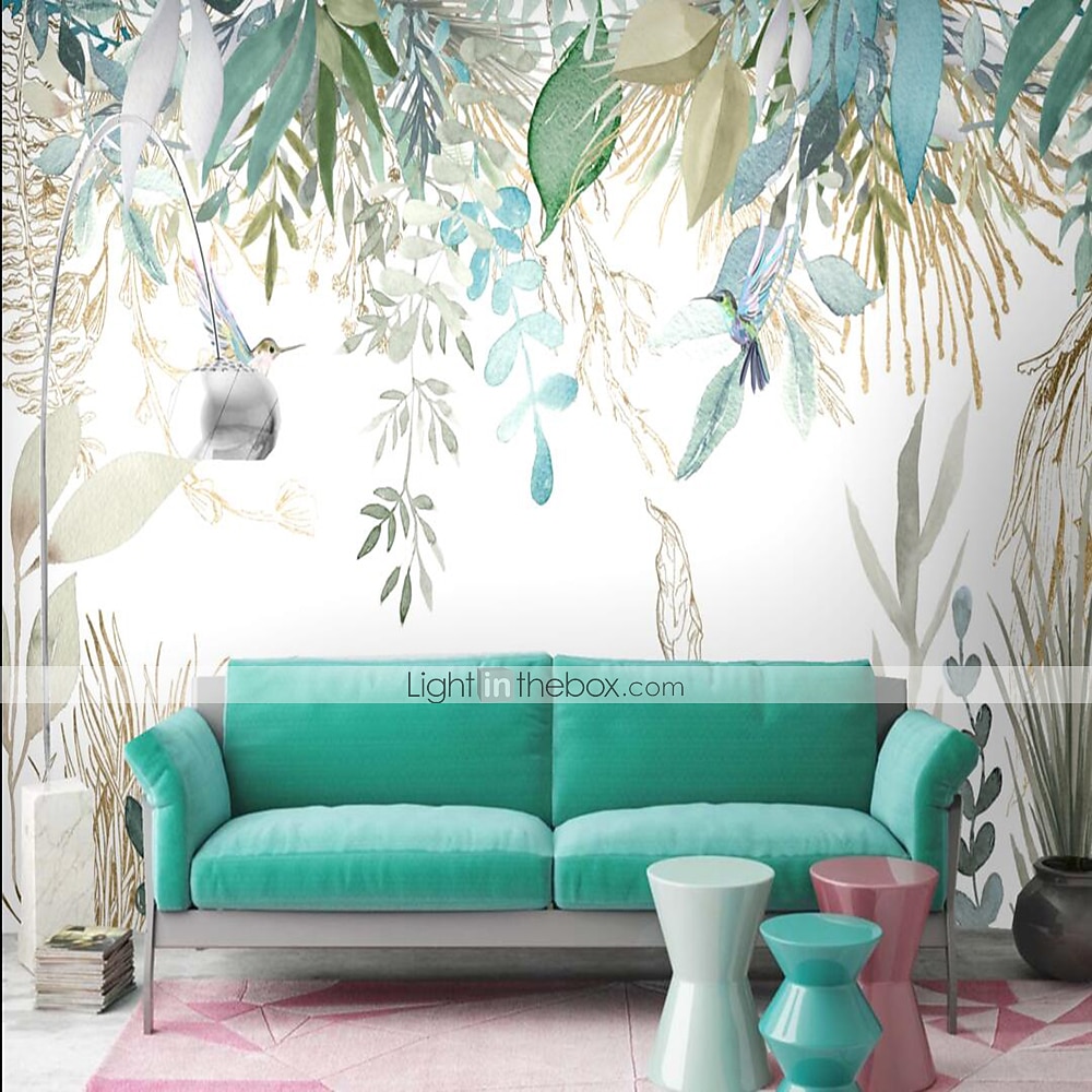 coola tapeter väggmålning blomma blommig tapet väggdekal som täcker tryck skala och sticka avtagbar grön tropisk palmblad canvas heminredning 2025 - $32.99 –P3