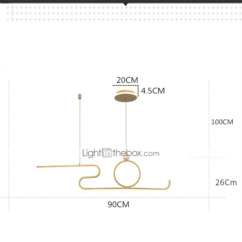 90 cm LED Pendant Light Nordic Island Style Extremely Simple Modern Gold Black Atmosphere Personality Dining Table Long Bar Taipei European Office Restaurant 2025 - $299.99 –P13