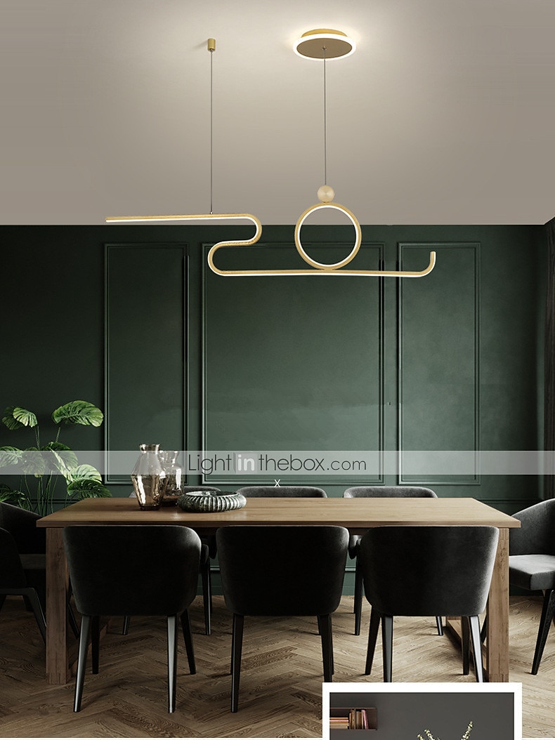 90 cm LED Pendant Light Nordic Island Style Extremely Simple Modern Gold Black Atmosphere Personality Dining Table Long Bar Taipei European Office Restaurant 2025 - $299.99 –P8