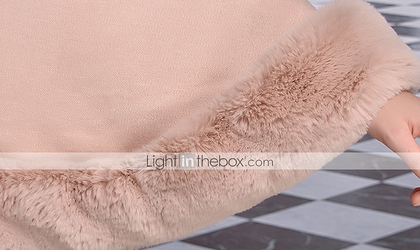 capes manches longues fausse fourrure / orlon automne mariage / fête / soirée châle&amp; écharpe / écharpe pour femmes avec joint fendu / solide de 2025 ? $47.99 –P2