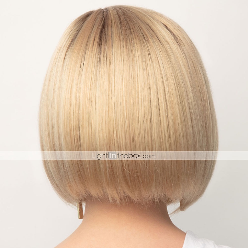 blonďatá bob paruka syntetická paruka rovná bob paruka blond krátká blond syntetické vlasy dámský módní design nádherný pohodlný blond 2025 - $24.99 –P3