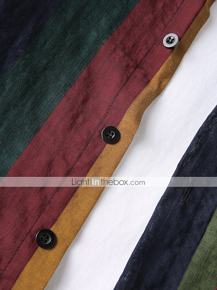 Men's Shirt Other Prints Color Block Collar Button Down Collar Daily Holiday Patchwork Long Sleeve Tops Basic Casual Daily Beach Green / Machine wash / Hand wash / Wet and Dry Cleaning / Vacation 2025 - $21.99 –P2