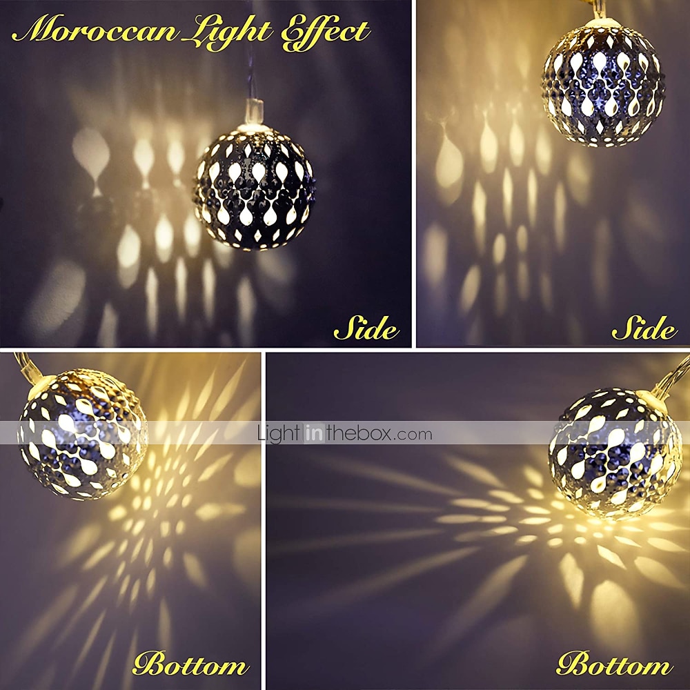 Elegant Wedding Party Reception Ramadan Eid Moroccan Metal String Lights USB or AA Battery Powered - 10-50 LEDs Waterproof Outdoor Garden Home Decor 2026 - $9.49 –P2