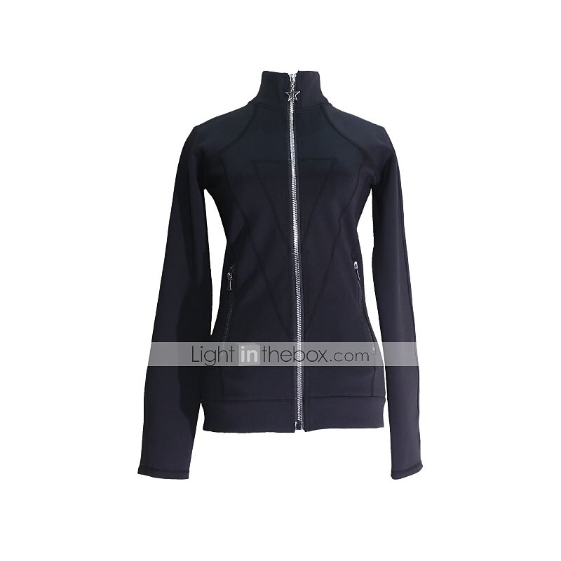 Figure Skating Fleece Jacket Women's Girls' Ice Skating Jacket Outfits Black Patchwork Stretchy Training Skating Wear Thermal Warm Handmade Long Sleeve Ice Skating Winter Sports Figure Skating 2025 - $75.99 –P2