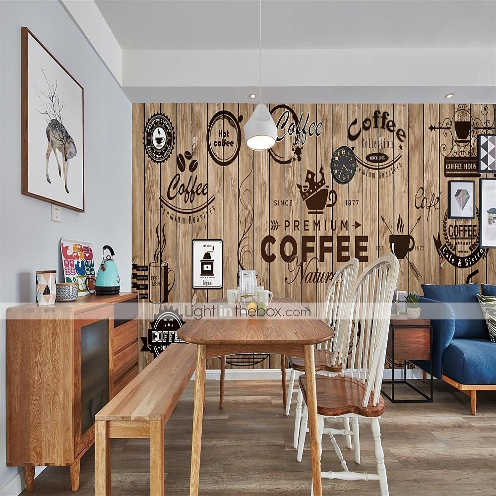 coola tapeter väggmålning vintage tapet väggdekal som täcker tryck skala och sticka avtagbar kaffe kafé graffiti canvas heminredning 2025 - $30.99 –P4