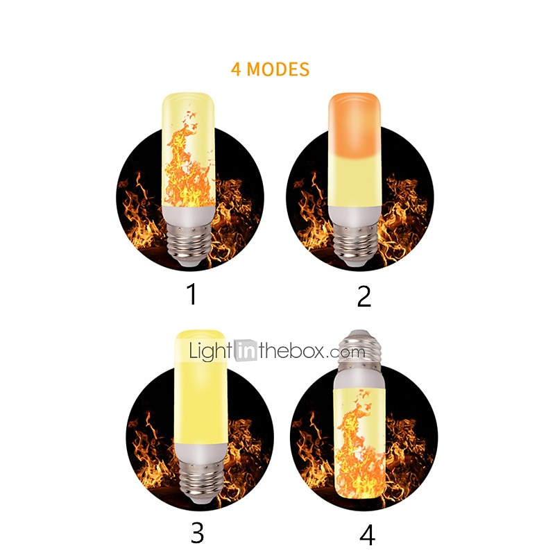 4pcs 1pcs New LED Dynamic Flame Effect Fire Light Bulb E27 LED Corn Bulb Creative Flickering Emulation 5W LED Lamp Light 2025 - $10.49 –P2