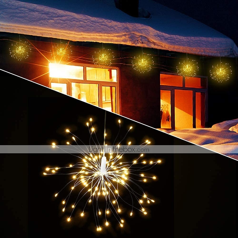 led אורות נצנצים starburst diy חיצוני עמיד למים אורות מחרוזת פיות 8 מצבים עם שלט רחוק למסיבת חתונה עיצוב חדר שינה לחג המולד 4 חבילות 2 חבילות 1 חבילה 2025 - $20.99 –P9