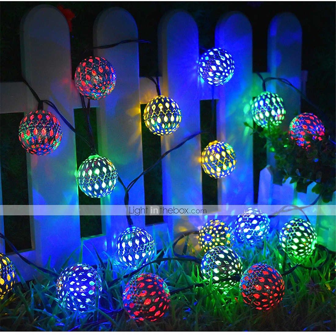 Boule marocaine lumières extérieures guirlandes solaires 5/7/10m 20/30/50leds globe guirlandes lumineuses lanterne multicolore blanc chaud blanc rvb pour extérieur jardin cour patio arbre de noël fête de 2025 ? $12.49 –P5