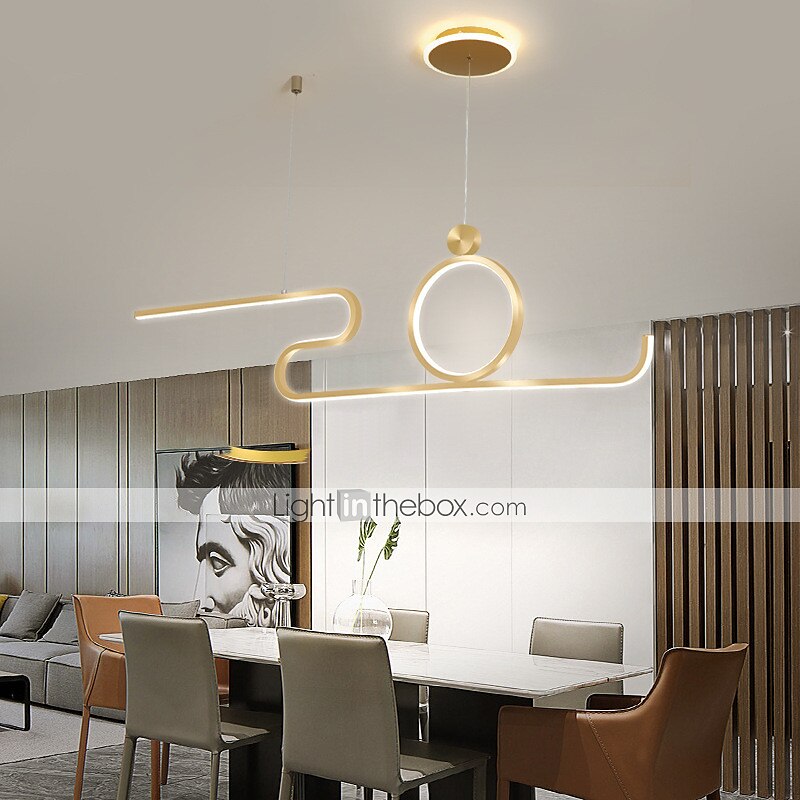 90 cm LED Pendant Light Nordic Island Style Extremely Simple Modern Gold Black Atmosphere Personality Dining Table Long Bar Taipei European Office Restaurant 2025 - $299.99 –P6