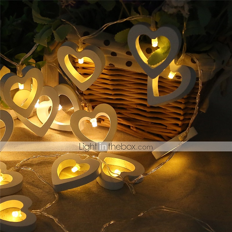 Elegant Wedding Reception Party 3M 20LEDs 1.5M 10LEDs Heart Shape LED Fairy String Lights for Holiday Party Wedding Christmas Lighting Delivery Battery Powered Without Battery 2025 - $14.49 –P1