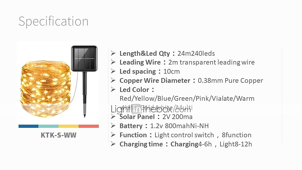 2026年 ツリーソーラー ストリングライト，24M 暖白 LEDs 屋外装飾＆お祝い用  コレクション – $29.99 –P1