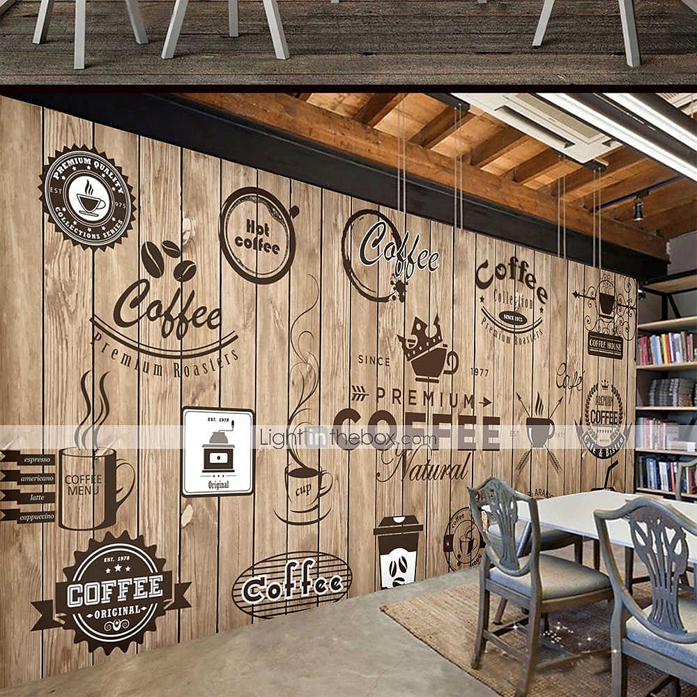 coola tapeter väggmålning vintage tapet väggdekal som täcker tryck skala och sticka avtagbar kaffe kafé graffiti canvas heminredning 2025 - $30.99 –P3