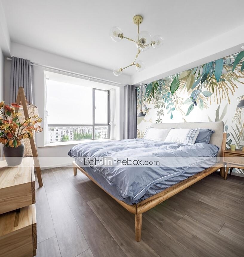 coola tapeter väggmålning blomma blommig tapet väggdekal som täcker tryck skala och sticka avtagbar grön tropisk palmblad canvas heminredning 2025 - $32.99 –P5