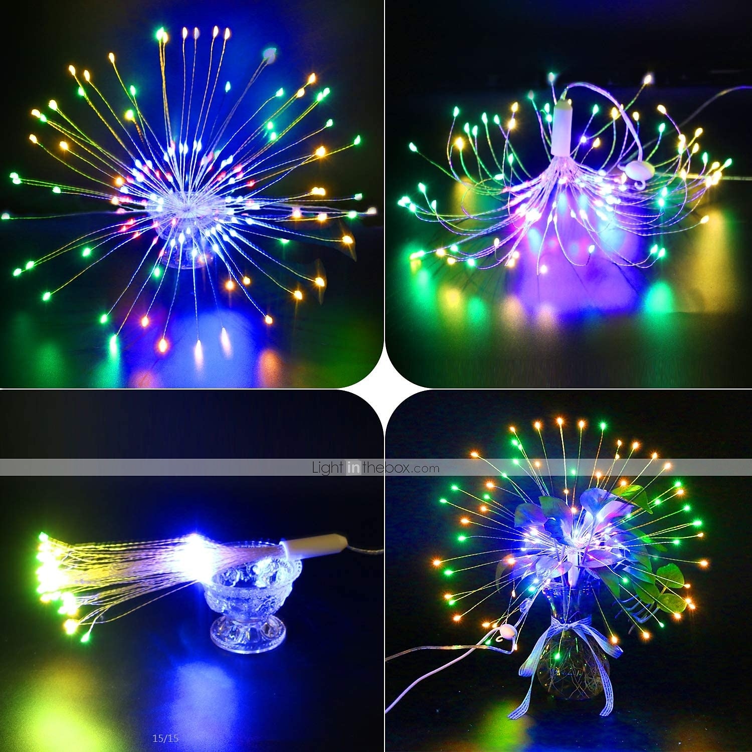 led אורות נצנצים starburst diy חיצוני עמיד למים אורות מחרוזת פיות 8 מצבים עם שלט רחוק למסיבת חתונה עיצוב חדר שינה לחג המולד 4 חבילות 2 חבילות 1 חבילה 2025 - $20.99 –P11