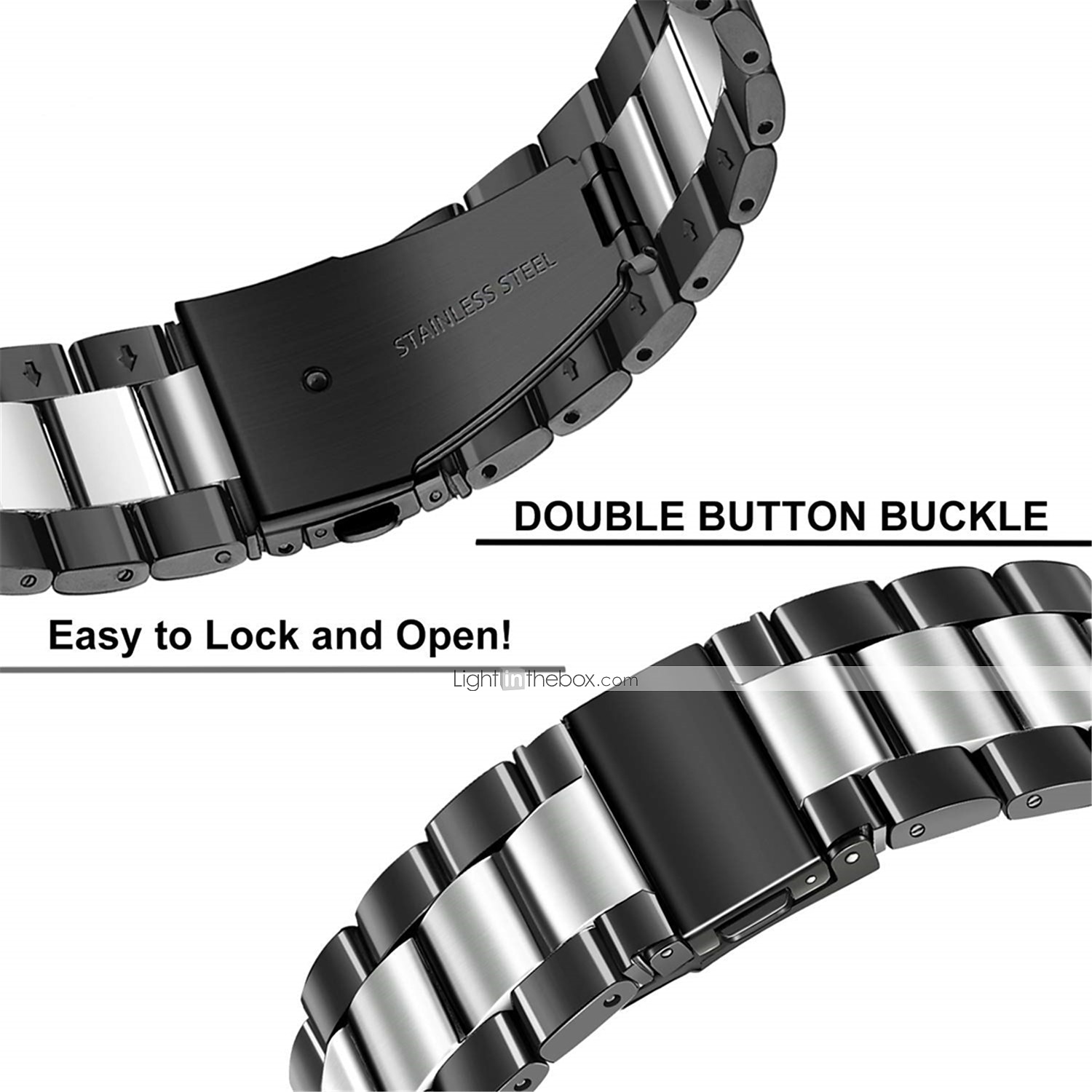 Watch Band for Samsung Watch 3 45mm, Galaxy Wacth 46mm, Gear S3 Classic / Frontier, Gear 2 Neo Live Stainless Steel Replacement  Strap 22mm Business Classic Clasp Wristband 2026 - $14.99 –P6