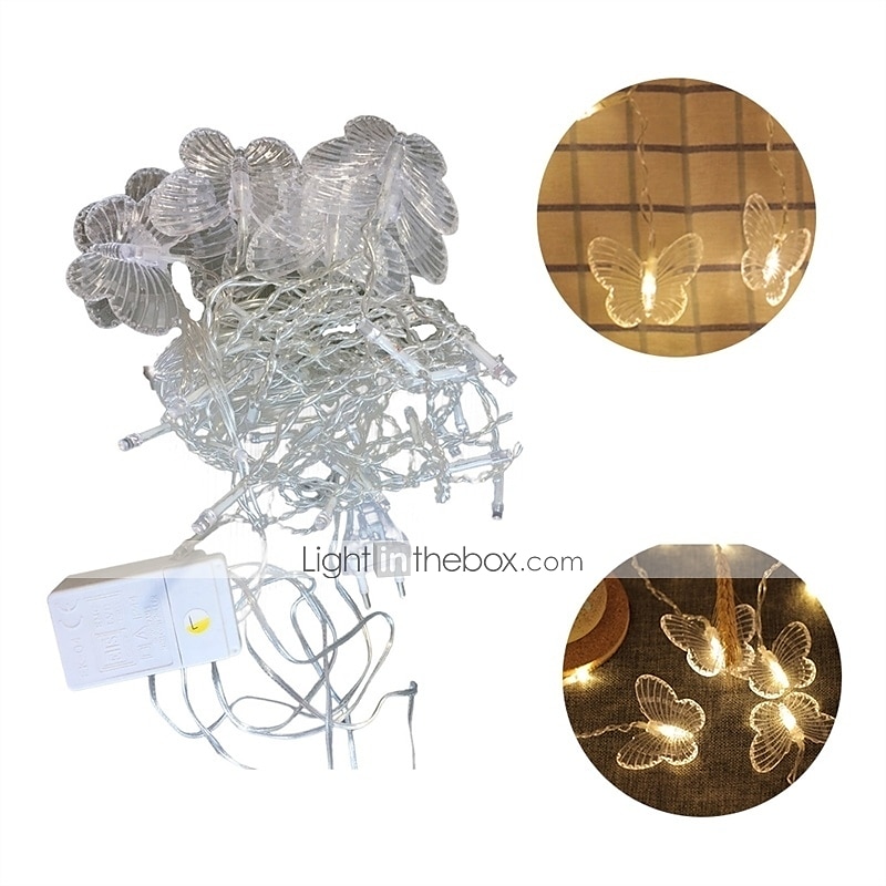 elegante Hochzeitsempfangsparty 3,5 m LED-Lichterkette in Schmetterlingsform 96 LED-Eiszapfen-Lichtervorhang Weihnachtshochzeit Feiertagsschlafzimmer-Dekorationslampe 110 V 220 V EU-Stecker US-Stecker 2025 - $25.99 –P10