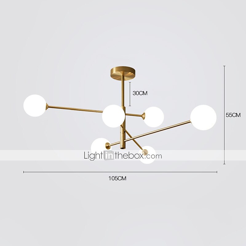 105 cm LED Ceiling Light Nordic Style Cluster Design Modern Geometric Shapes Single Design Pendant Light Metal Sputnik Gold Black Electroplated 110-120V 220-240V 2025 - $318.19 –P6