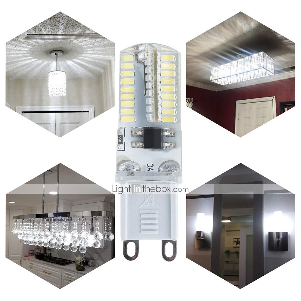 2025年 g9調光可能LEDバイピンコーン電球72led600lm5w3014smdウォームクールホワイト360°ビームアングルシャンデリアランプ40wハロゲン相当ac110vac220v コレクション – $44.99 –P12