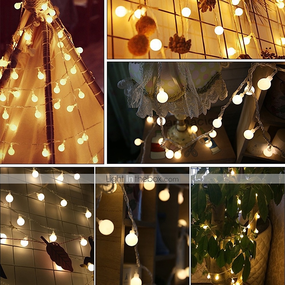 globo luci della stringa 10m 100 led mini palla fata luce all'aperto decorazione di cerimonia nuziale luci impermeabile per interni esterni camera da letto festa giardino albero di natale decor plug del 2025 a $13.99 –P10