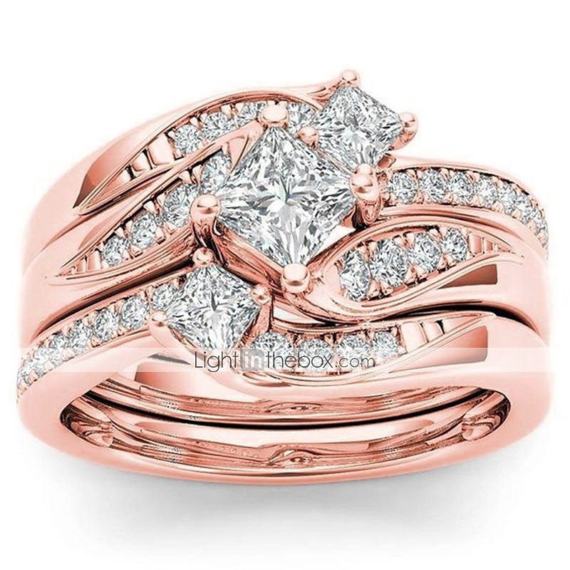 3buc Band Ring Inel For Pentru femei Cadou Bal Dată Ștras Aliaj 2025 - $11.99 –P3