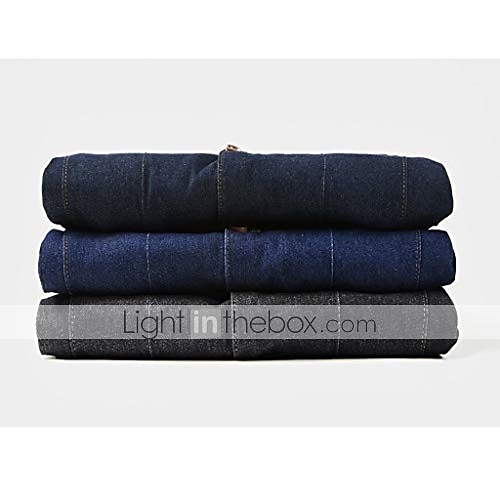 Men's Jacket Denim Jacket Jean Jacket Blazer Business Cocktail Attire Solid Colored V Neck Cotton Regular Fit Denim Blue Vintage blue Black Jacket 2026 - $60.99 –P2