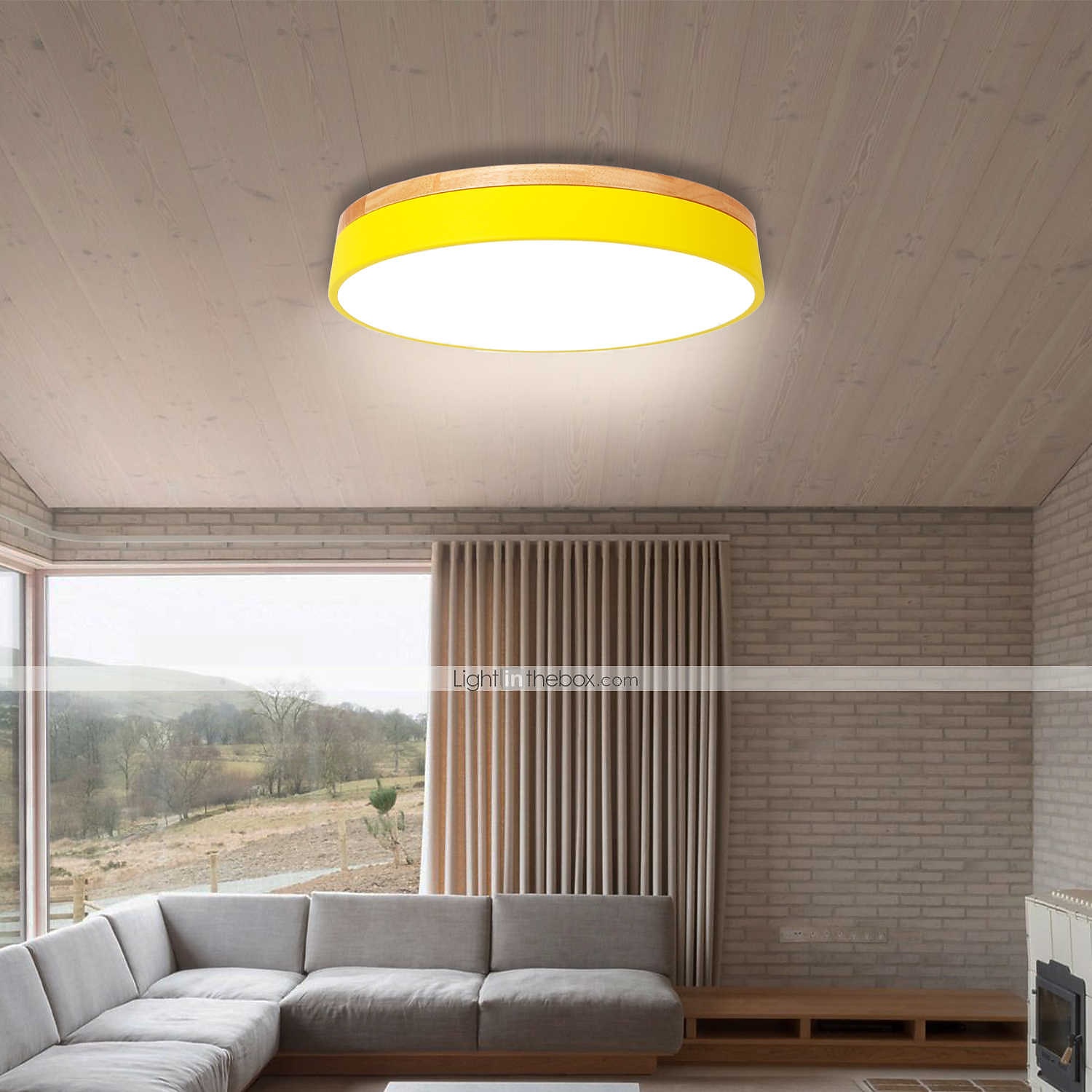 40/50/60 см светодиодный потолочный светильник в скандинавском стиле, основные светильники для скрытого монтажа, металлический сектор, окрашенная отделка, дерево, современный, белый, черный, желтый, 2026 - $227.39 –P1