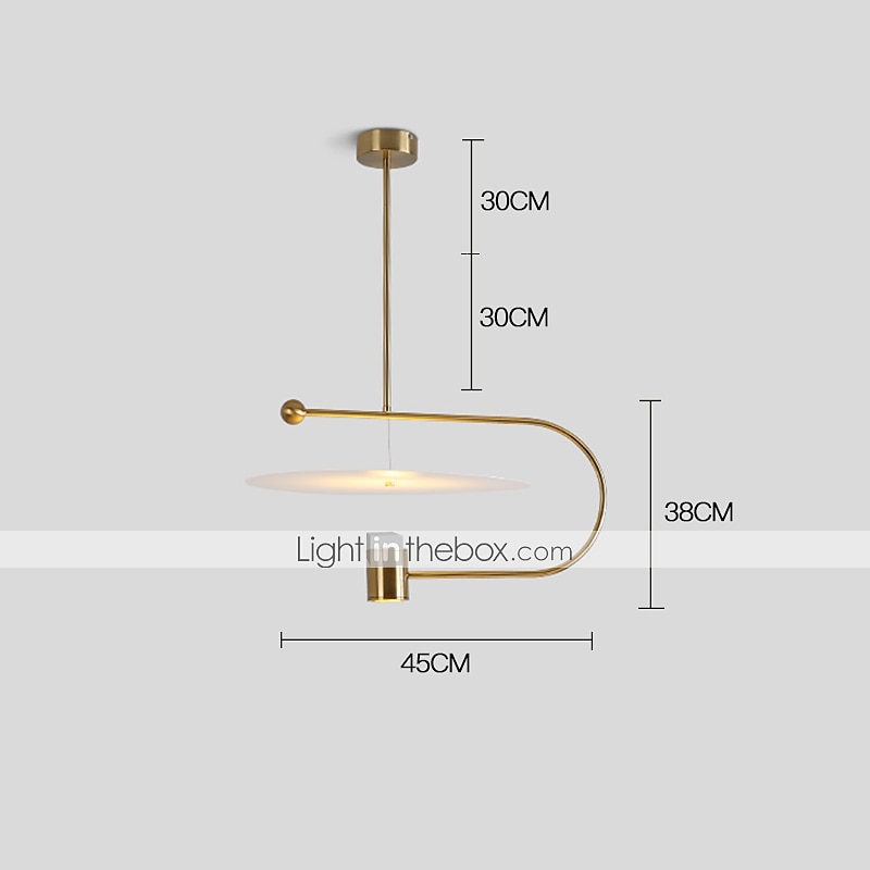 45 cm Gold Pendant Light Nordic Style Geometric Shapes Single Design Artistic Linear Bowl Metal Electroplated 110-120V 220-240V 2025 - $299.99 –P5