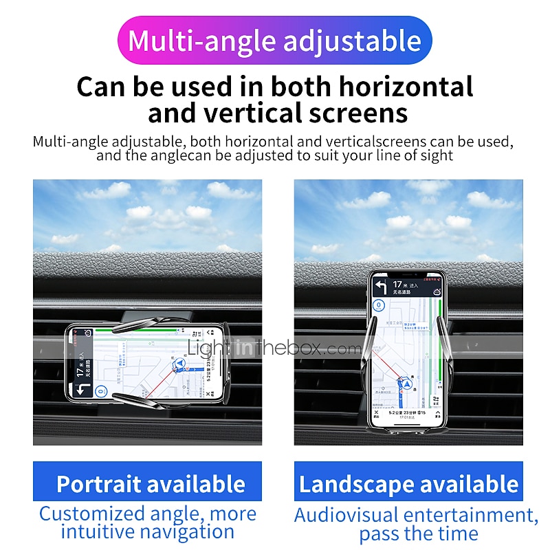 Q6 Wireless Car Charger Fast Charging Auto-Clamping Car Phone Holder Mount Car Air Vent Holder Compatible with iPhone 14/13/12/12ProMax/XS/XR/X/8/8 Samsung S22/S21 LG Huawei Google Pixel 2026 - $29.99 –P6