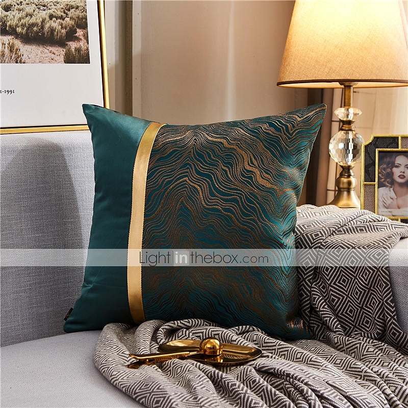 Almofadas decorativas textura cor combinando linha dourada jacquard bordado capa de almofada sala de estar quarto sofá capa de almofada almofada ao ar livre para sofá cama cadeira de 2025 por $19.99 –P1